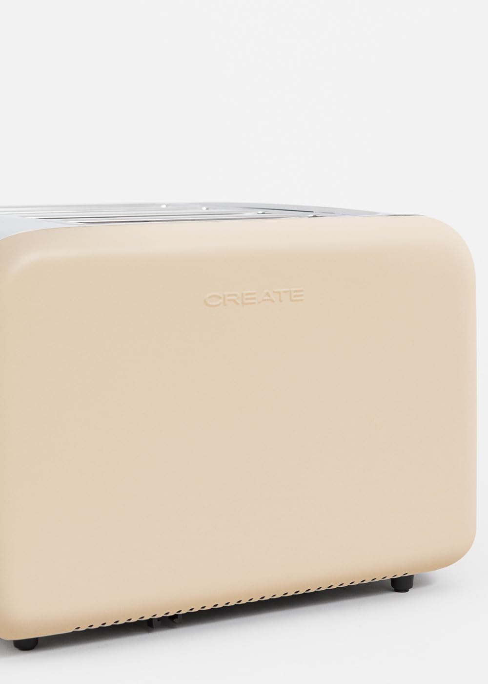 CREATE/TOAST RETRO DOUBLE/Toaster für breite Scheiben Sand/Krümelfach, 6 Leistungsstufen, Thermostat