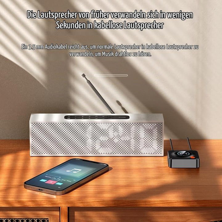 eppfun Bluetooth 5.3 Audio Adapter, Bluetooth Empfänger für Stereoanlage mit 3.5mm AUX Klinke &amp; Cinc