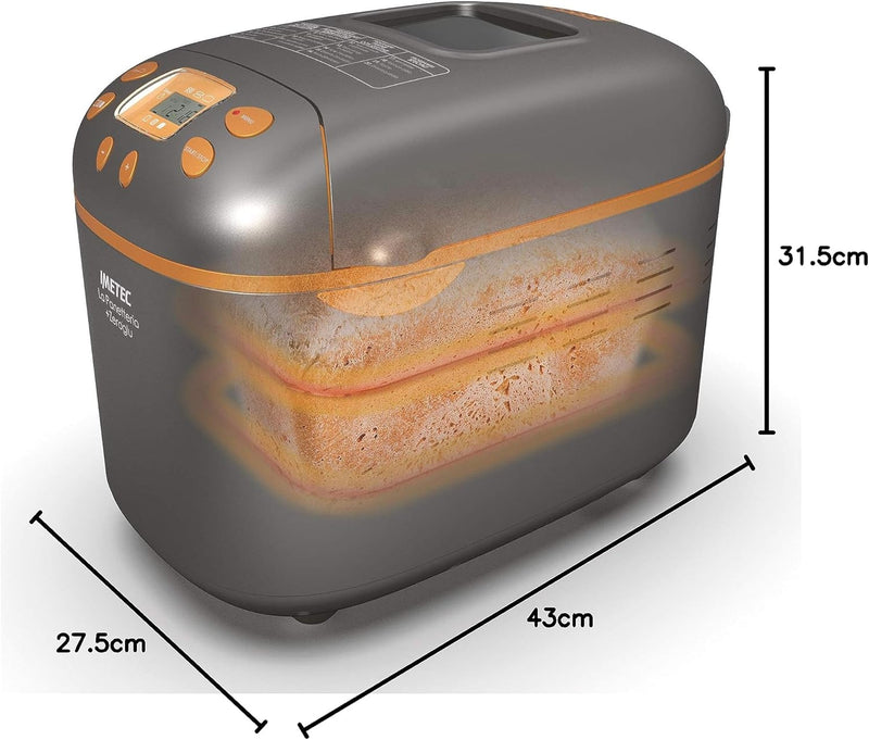 Imetec La Panetteria +Zeroglu, Gerät für Brot, Ciabattas, Brötchen und Kuchen mit natürlichen und gl