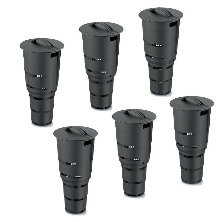 Set 6X Komposter Unterirdischer Garten 11 L Anthrazit Kunststoff H 53 cm modularer Komposteimer Bio