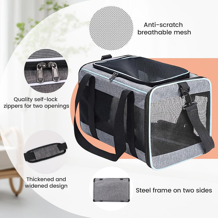 Transportbox Katze faltbar bis 7 kg mit 360° Belüftung Hundetasche | Hundetasche für Katzen kleine H