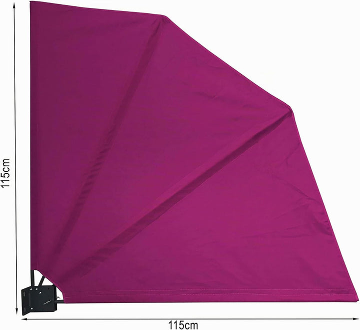 QUICK STAR Balkonfächer 115 x 115 cm Beere, Easy Mount Wandplatte, Balkon Sichtschutz Fächer Blickdi