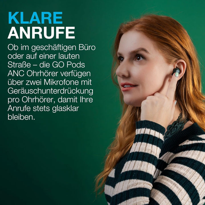 JLab Go Pods ANC In-Ear Kopfhörer Bluetooth mit Noise Cancelling - Kabellose Earbuds mit 26+ Std. -
