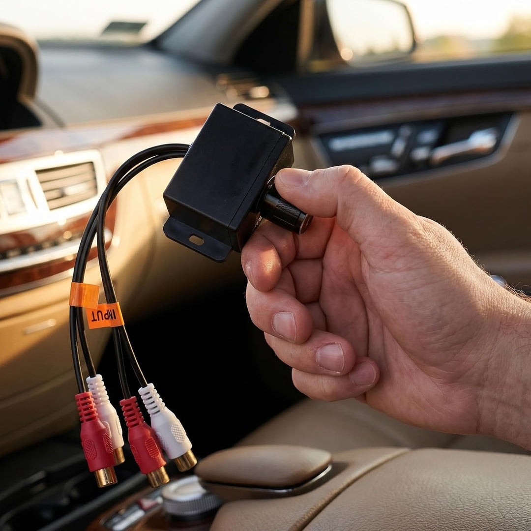 WINOMO Auto Volume Control Knob Remote Verstärker Level Bass Audio Lautstärkeregler mit 2 Cinchsteck