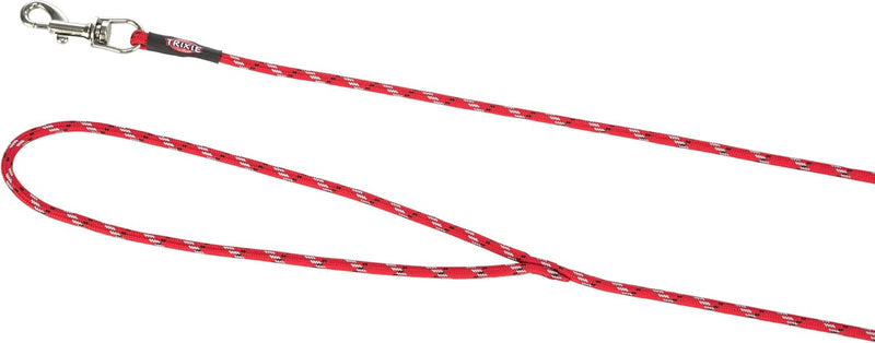 TRIXIE Welpenleine XXS–XS, 8 m ø 4 mm in rot - Trainingsleine für junge Hunde - für Welpen und sehr