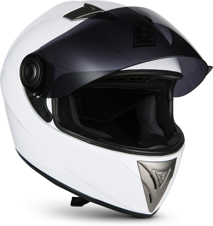 Soxon® ST-550 „Snow“ · Integral-Helm · Full-Face Motorrad-Helm Roller-Helm Scooter-Helm Cruiser Stur