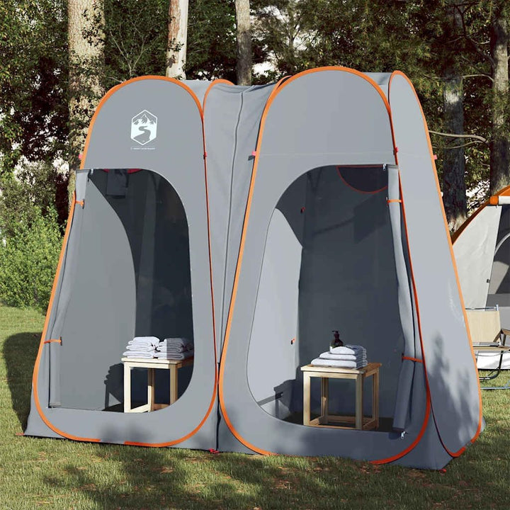 vidaXL Sichtschutzzelt Umkleidezelt Duschzelt Camping Zelt Pop-Up Wasserdicht Grau und Orange, Grau
