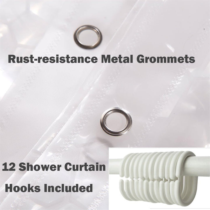 Adwaita Clear Shower Curtain Liner Heavy Duty Eva Plastic Mehldew Fre New 3D Water Cube Clear Shower