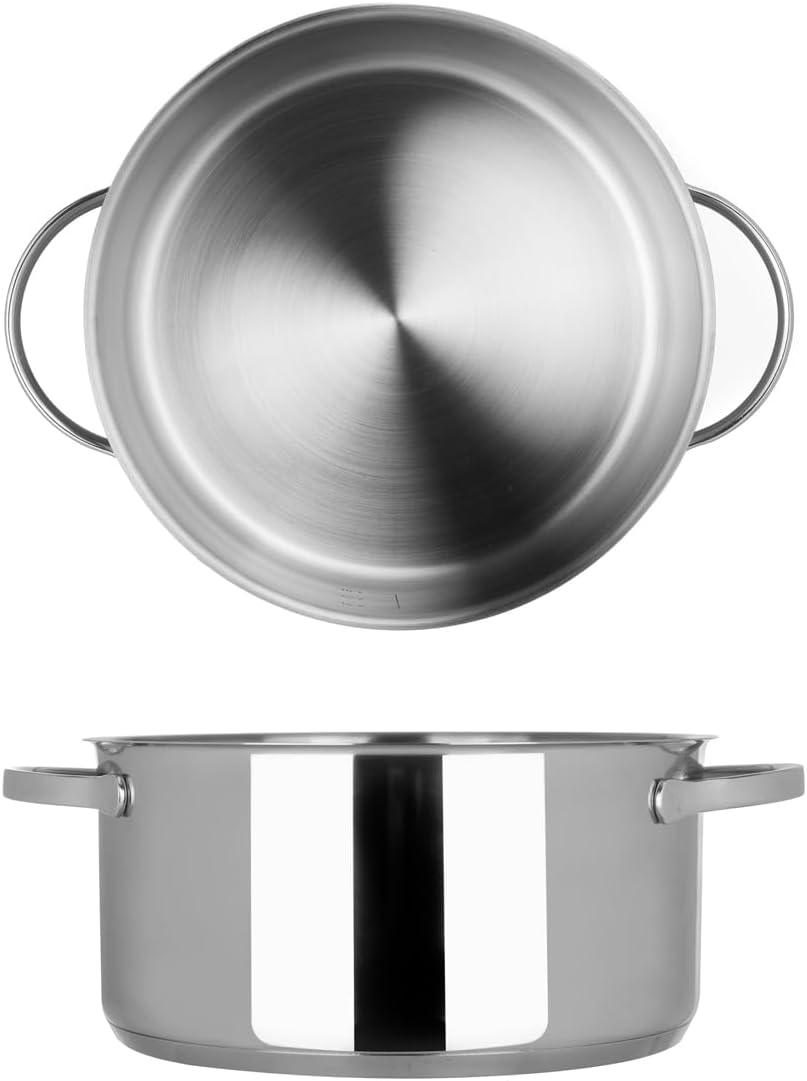 Moneta Allegro Casseruola 2m 22 cm in Acciaio Inox per tutti i Fuochi 3.9 Litri, Silber/Schwarz 22cm