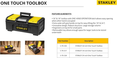 Stanley Werkzeugbox Basic (49 x 27 x 24 cm, Werkzeugorganizer mit Schnellverschluss, schwere Ausführ