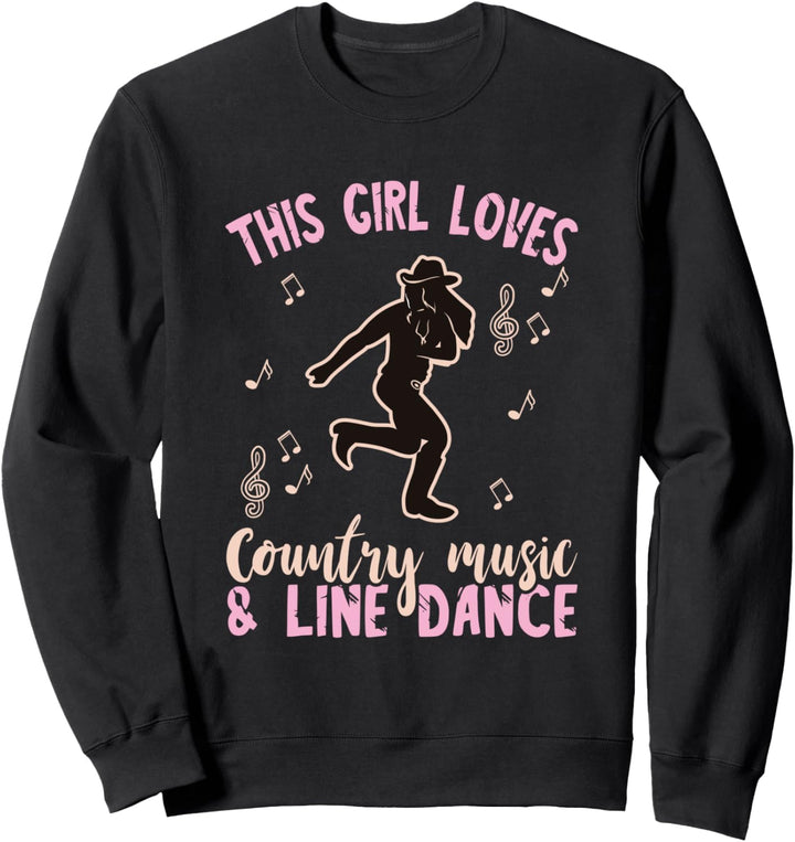 Das Mädchen liebt Line Dance Country-Musik Western Line Dancer Sweatshirt