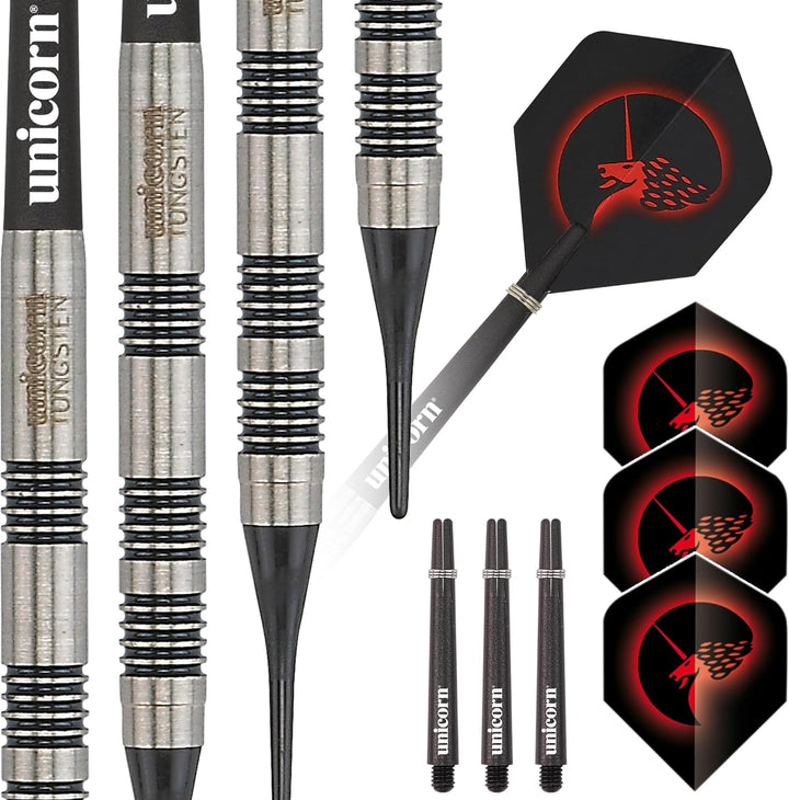 Unicorn Soft Tip Darts Set | Core Tungsten Barrels | 17g, 18g, 19g or 20g Soft Dart 17 g, Soft Dart