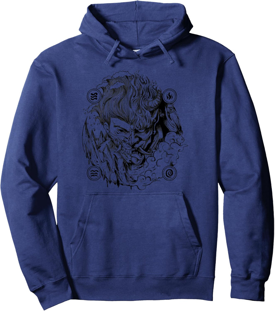 Cooles Design Aang Dämon 4 Elemente Geschenk Anime Mann Frau Pullover Hoodie