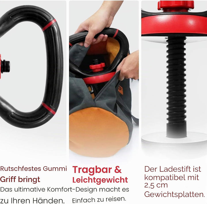 Yes4All Verstellbarer Kugelhantel-Griff/Kraft-Kugelhantel für Heim-Fitnessstudio, Krafttraining und