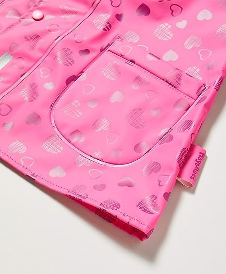 Playshoes Unisex Kinder Regenjacke Wind- und wasserdicht Regenmantel Regenbekleidung 128 Herzchen, 1