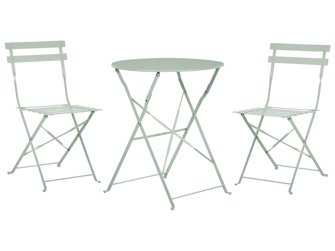 Modernes Balkonset Tisch mit 2 Stühlen aus Stahl grau Fiori