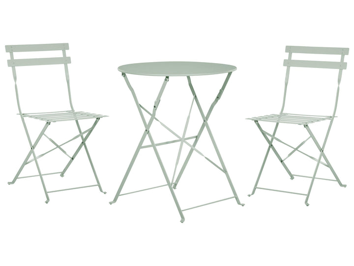 Modernes Balkonset Tisch mit 2 Stühlen aus Stahl grau Fiori