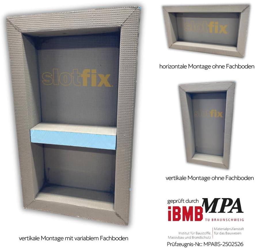 slotfix® befliesbare montagefertige Wandnische 60x30x10cm als Duschablage im Trockenbau mehr Staurau