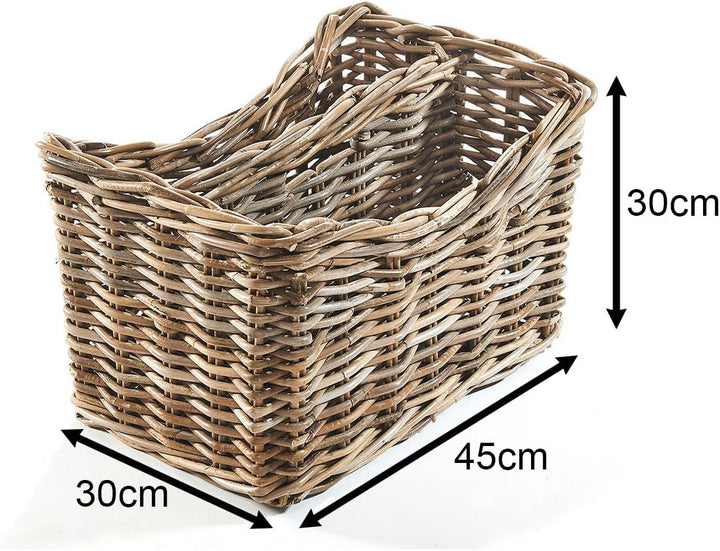 Kobolo Zeitungsständer Magazinsammler Zeitschriftenkorb aus Rattan - kubu Grey - 2 Fächer