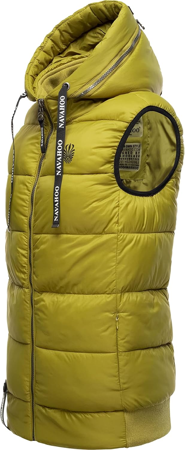 Navahoo Damen Steppweste leichte Outdoor-Weste Übergangsjacke mit Kapuze Kassidy XS-3XL XS Moss Gree
