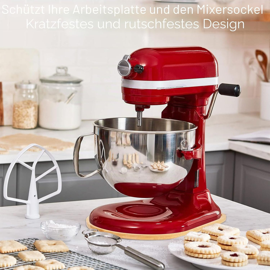 Bambus Gleitbrett für Kitchen Aid Artisan 4.5-5 Qt, Rutschfeste Verschiebbare Unterlage für Küchenma