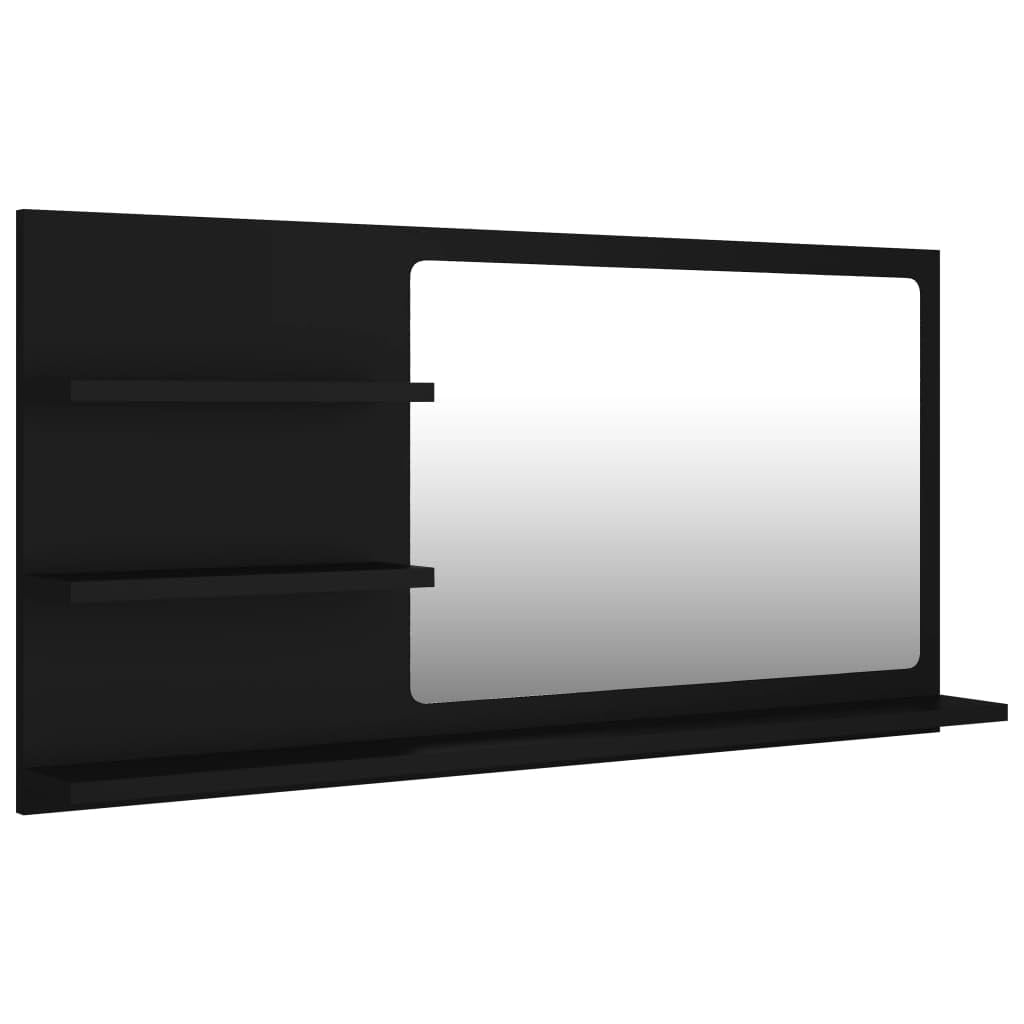 vidaXL Badspiegel mit 3 Ablagen Spiegelregal Wandspiegel Badezimmerspiegel Bad Spiegel Badezimmer Ba