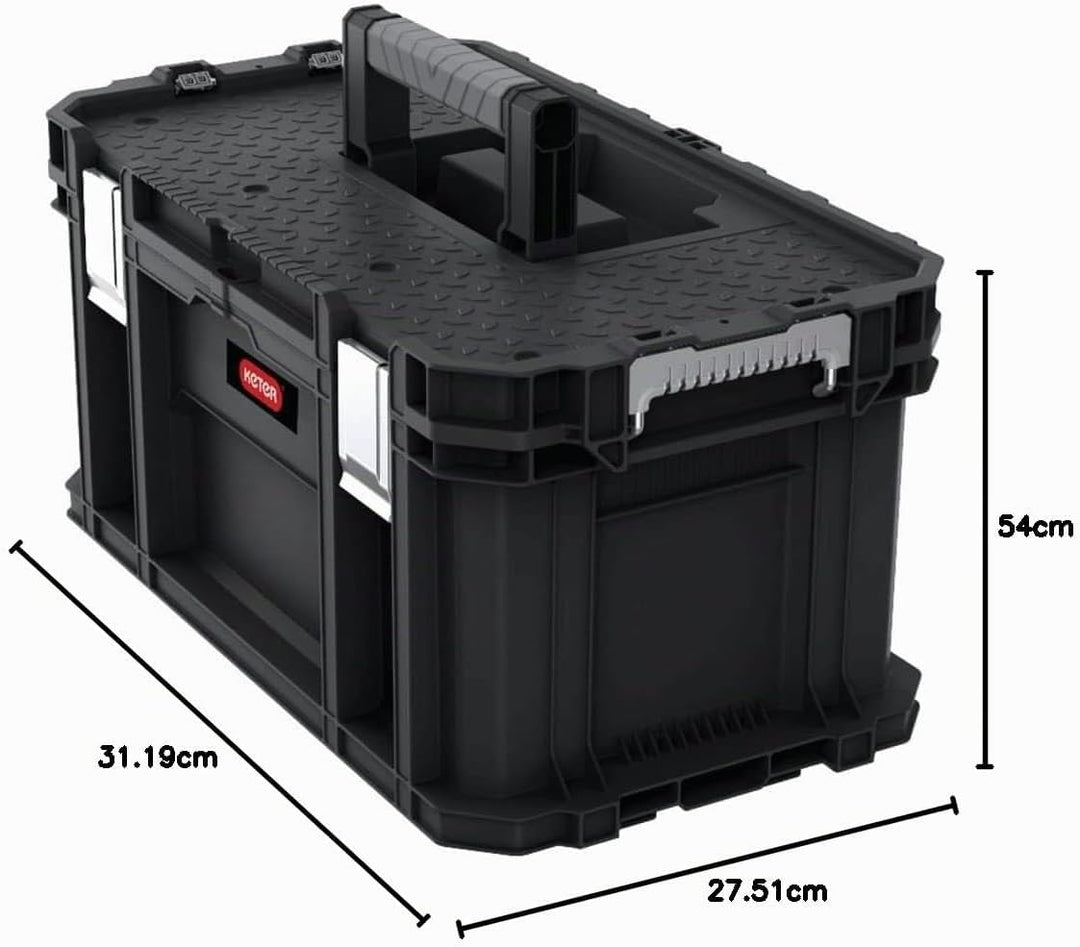 Keter Connect Werkzeugkasten, 54x31.2x27.5 cm, mit herausnehmbaren Einsatz, stapelbar (Connect Syste