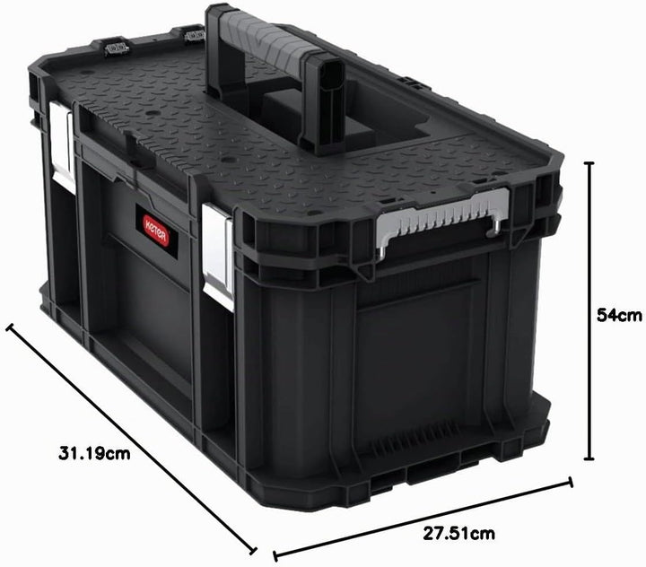 Keter Connect Werkzeugkasten, 54x31.2x27.5 cm, mit herausnehmbaren Einsatz, stapelbar (Connect Syste