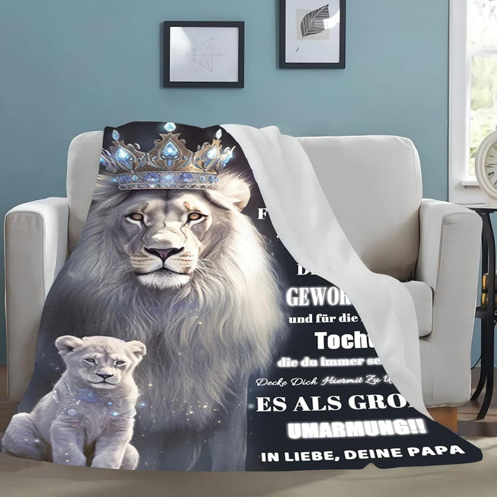Personalisierte Decke Geschenk für Tochter Von Papa, Kuscheldecke Flauschige An Meine Tochter Von Va
