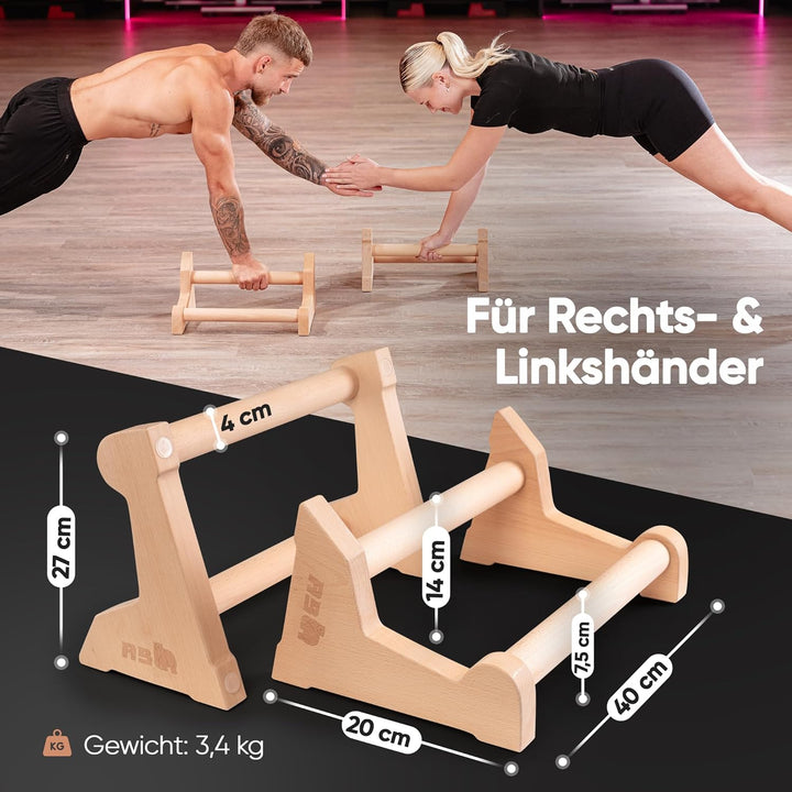 AS Calisthenics Griffe 3IN1 - Höhenverstellbare Parallettes für Push-ups, Dips & Handstand | Rutschf