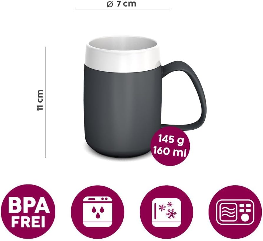 Ornamin Becher mit Trink-Trick 140 ml gelb mit Thermofunktion und Trinkdeckel (Modell 207 + 814) / S