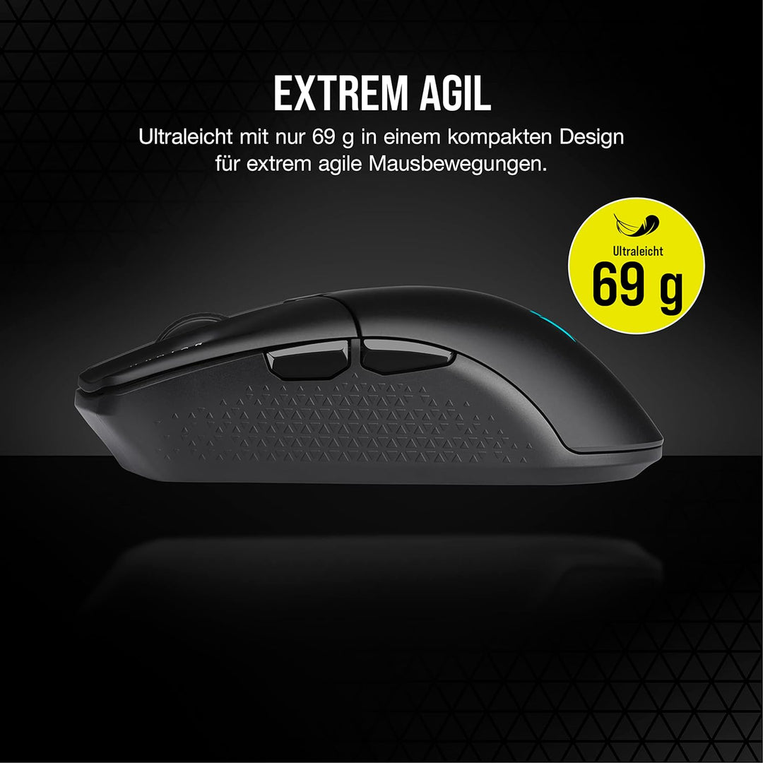 CORSAIR KATAR ELITE WIRELESS Ultraleichte FPS Gaming Maus - 10.000 DPI - Symmetrische Form - Bis zu