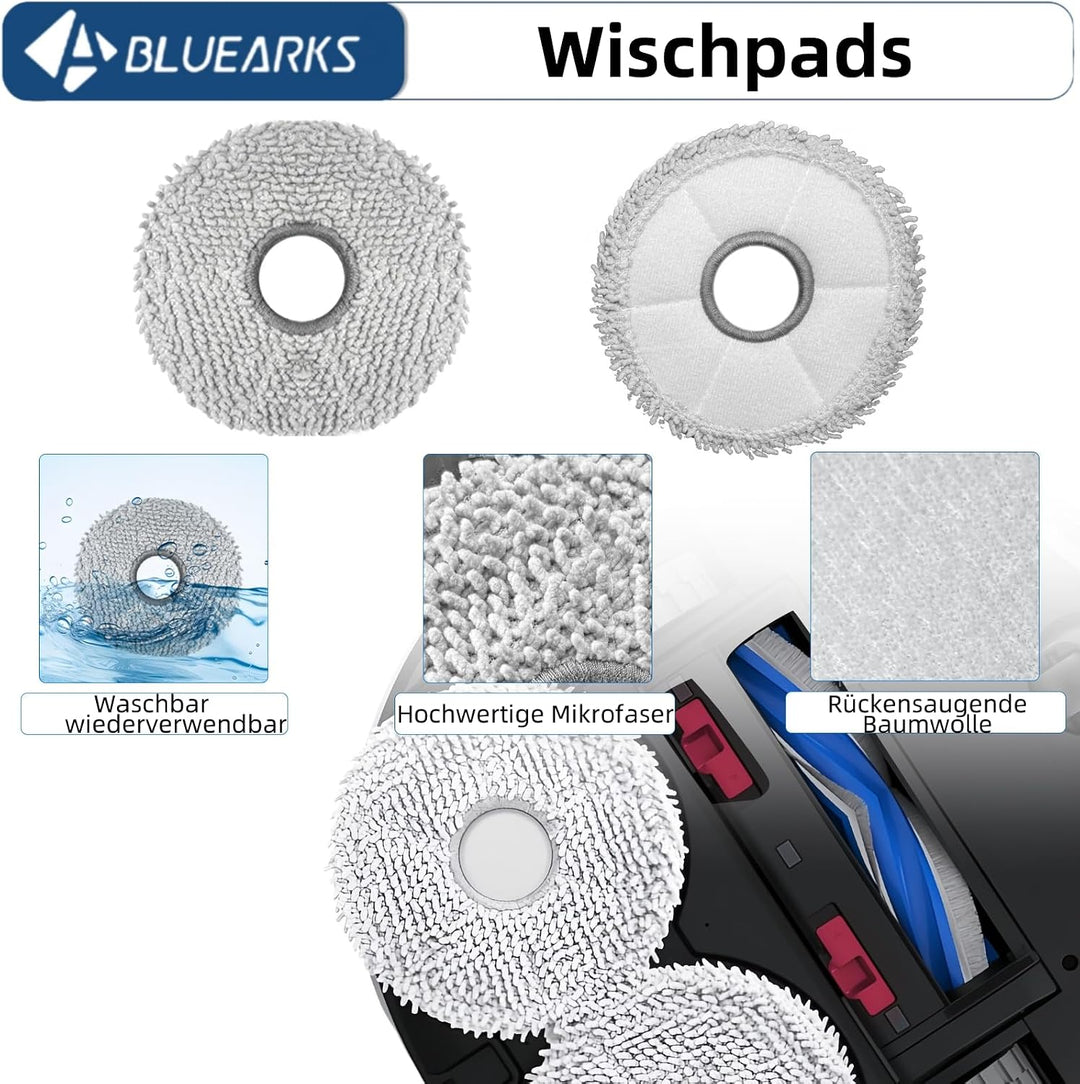 Bluearks 21 Stück Zubehörset für Ecovacs T30 Pro Omni Roboter Saugroboter, 1 Hauptbürste, 4 Filter,