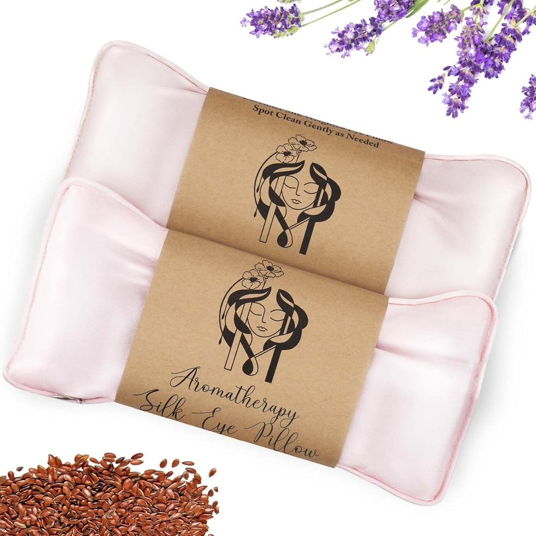 Hihealer Seiden Augenmaske 2er Set Lavendel Gewichtet, für Schlafen, Yoga, Spa, Meditation, Feucht-