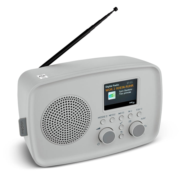 MEDION DAB+ Radio mit Bluetooth DRE-1 (DAB Plus, UKW Radio, Tropfwasserschutz, Teleskopantenne, Weck