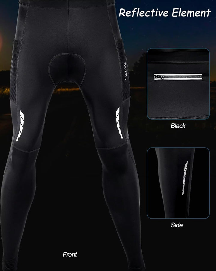 ROTTO Lange Radlerhose Herren Fahrradhose Gepolstert stossfeste Radhose Elastische Hosen Radfahren m
