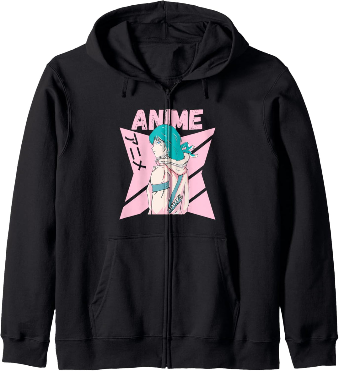 Confident Anime Girl - Kanji Anime-Design Kapuzenjacke