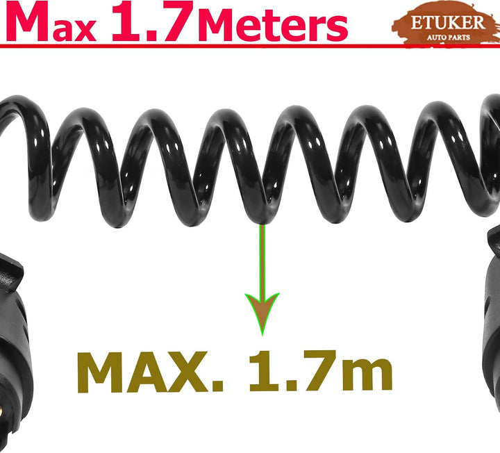 Anhänger Verlängerungskabel Spiralkabel 7polig 12v Anhängerkabel 1.7meters Kabel für Anhänger Licht