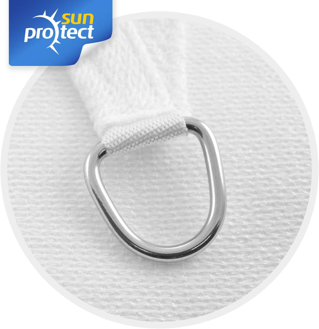 sunprotect 83232 Professional Sonnensegel, 3 x 3 m, Quadrat, Wind- & wasserdurchlässig, weiss 3 x 3