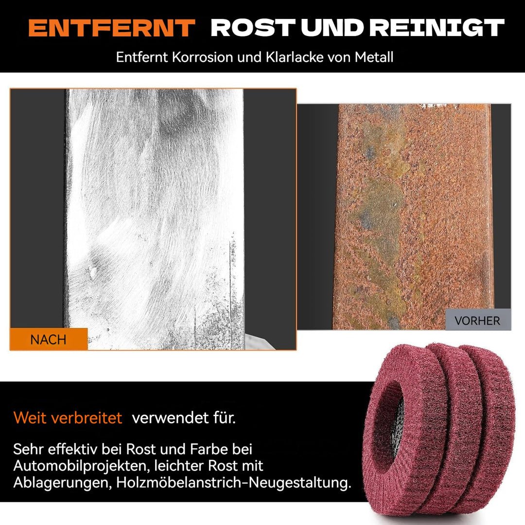 SI FANG 5 Stück 115 mm Nylonfaser-Fächerscheiben, Polierscheibe mit 320er Körnung, Scheuerschwämme,