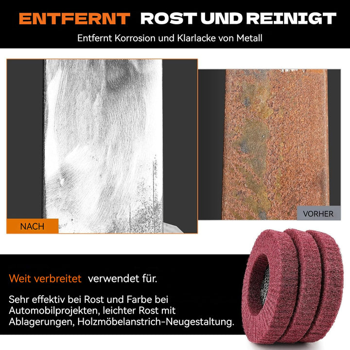 SI FANG 5 Stück 115 mm Nylonfaser-Fächerscheiben, Polierscheibe mit 320er Körnung, Scheuerschwämme,