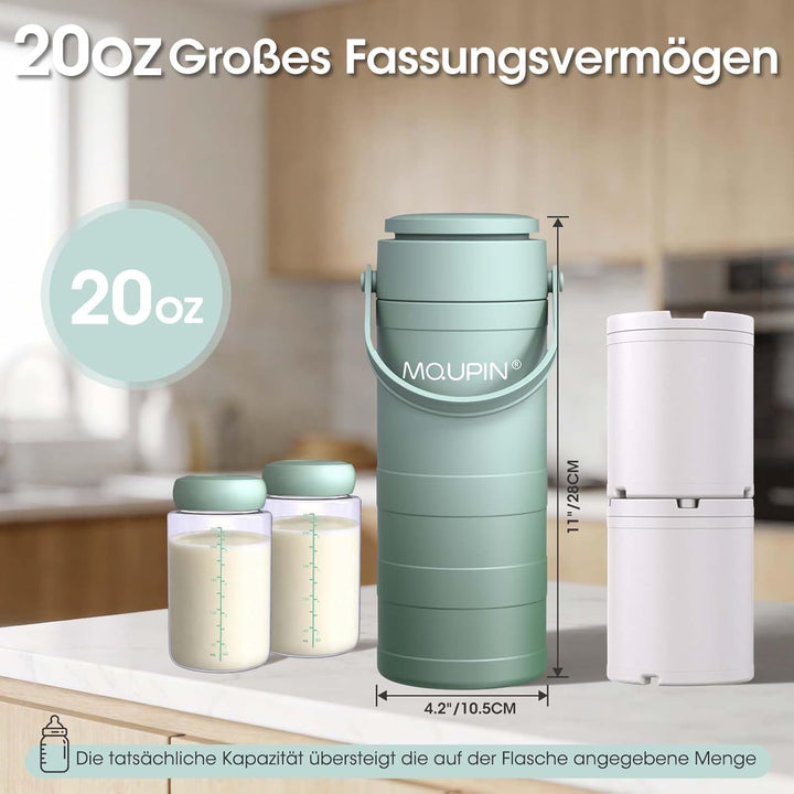 MQUPIN Tragbarer Muttermilchkühler mit Temperaturanzeige, 360°-Kühlung Für muttermilch aufbewahrung,