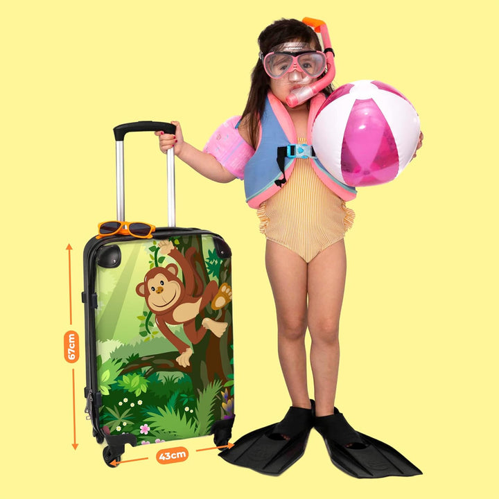 NoBoringSuitcases.com® Koffer gross Trolley Rollkoffer Reisekoffer mit 4 Rollen Fotokoffer - AFFE -