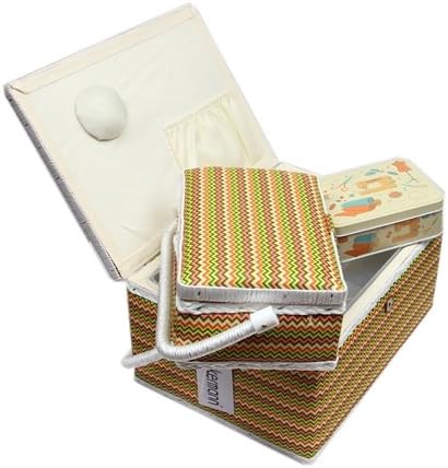 Ackermann Nähkorb-Set mit Tragegriff (1x gross und 1x mittel) + 1x kleine Accessoires-Box aus Metall