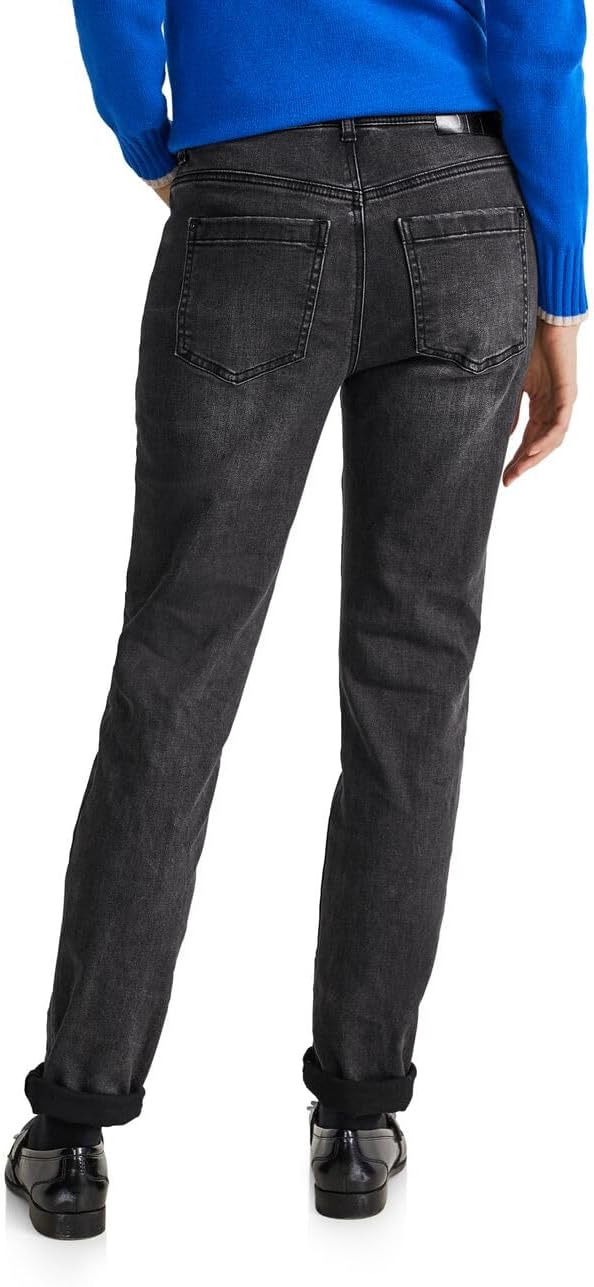 STREET ONE Damen Jeanshose High Waist 27W / 30L Soft Black Wash, 27W / 30L Soft Black Wash