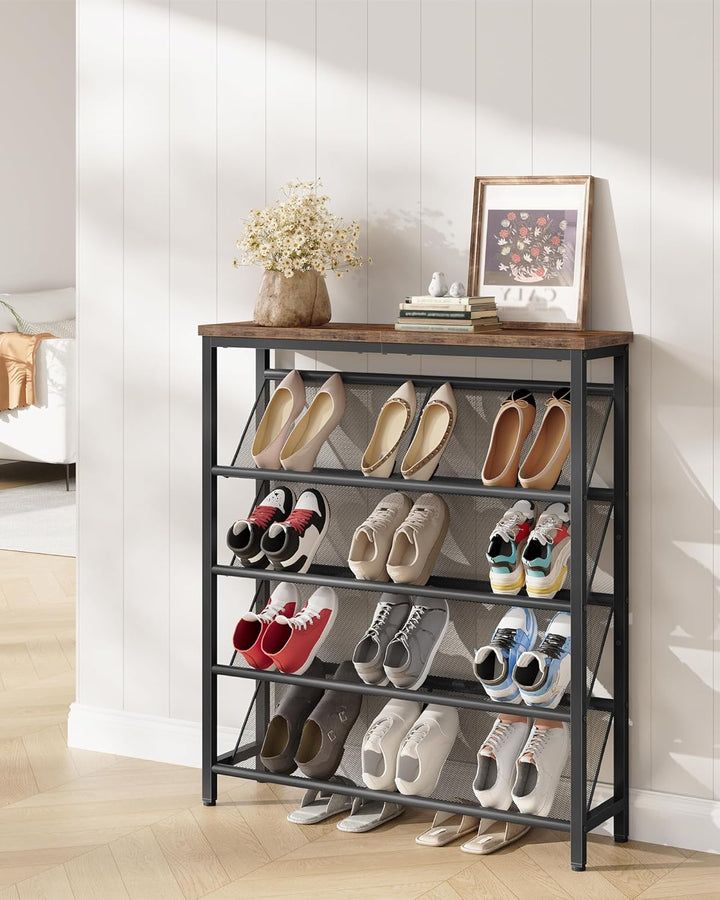 Schuhregal, 5-stufige Schuhablage, Schuhschrank schmal, Schuhständer, Schuhaufbewahrung, Schuh-Organ