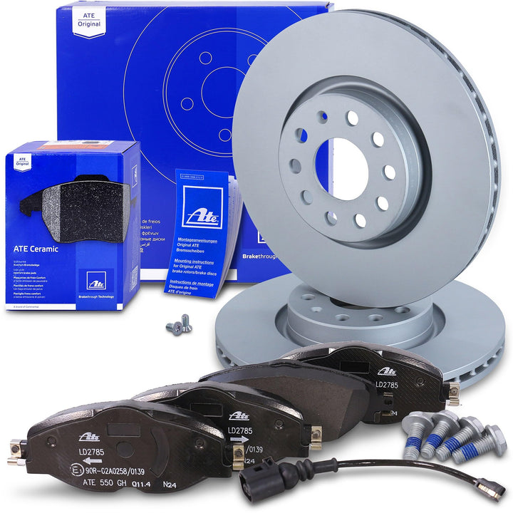 ATE Bremsenset Vorderachse inkl. Bremsscheiben vorne Ø 312 mm belüftet und Ceramic Bremsbeläge vorne