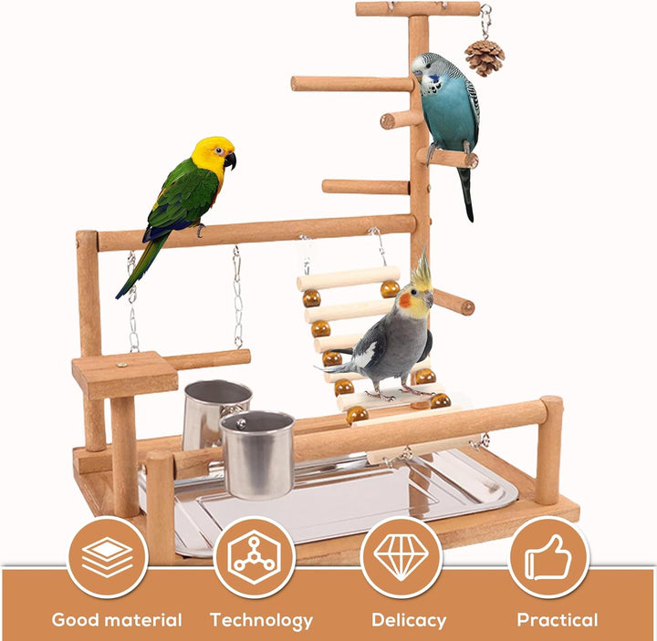 Vogelspielzeug, Papageienspielzeug, Wellensittich Spielzeug, Spielplatz Mit Feeder-Cup Spielzeug Lei