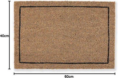 Carpido Fussmatte Kokos Rahmen Design – Sauberlauf 40x60 cm 2er Set – Türmatte Innen Bereich – antib