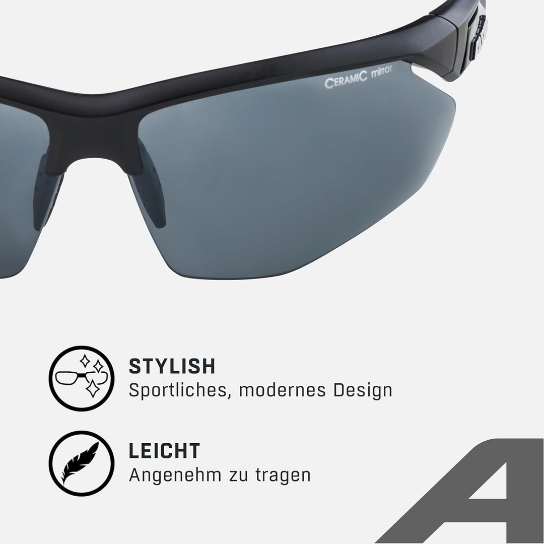ALPINA NYLOS HR - Verspiegelte und Bruchsichere Sport- & Fahrradbrille für Erwachsene, individuell a
